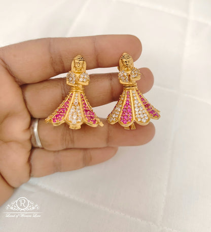 Silver Buttabomma Design Earrings-H128