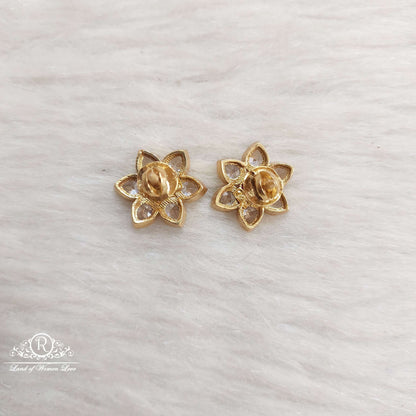 Silver Kempu Stone Earrings-SA045