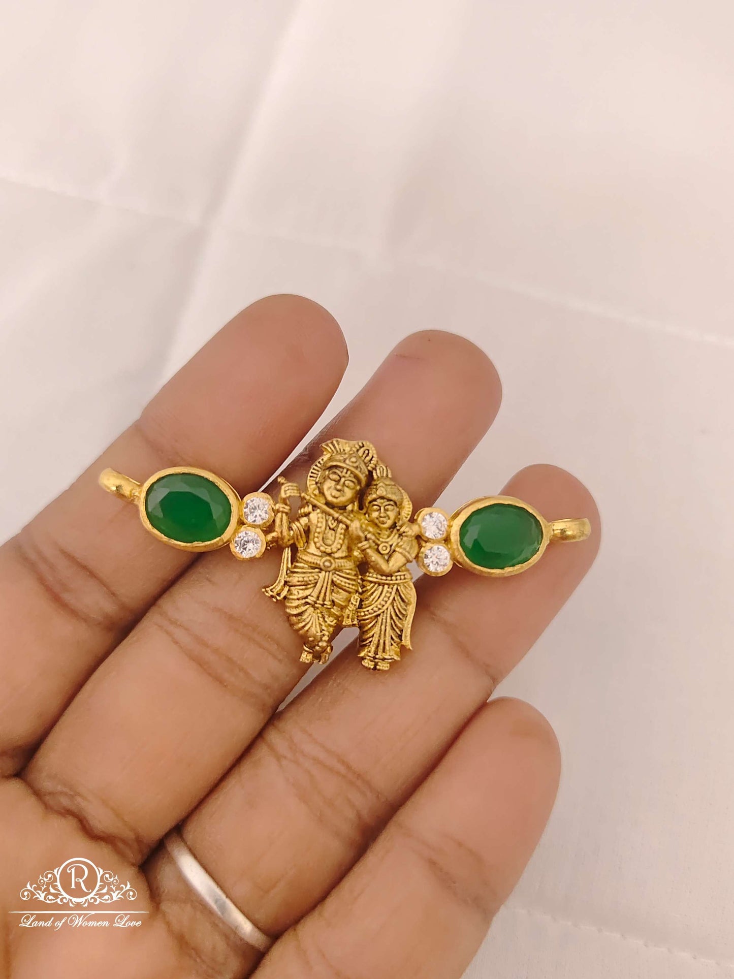 Silver Radha Krishna Mala Locket-M338