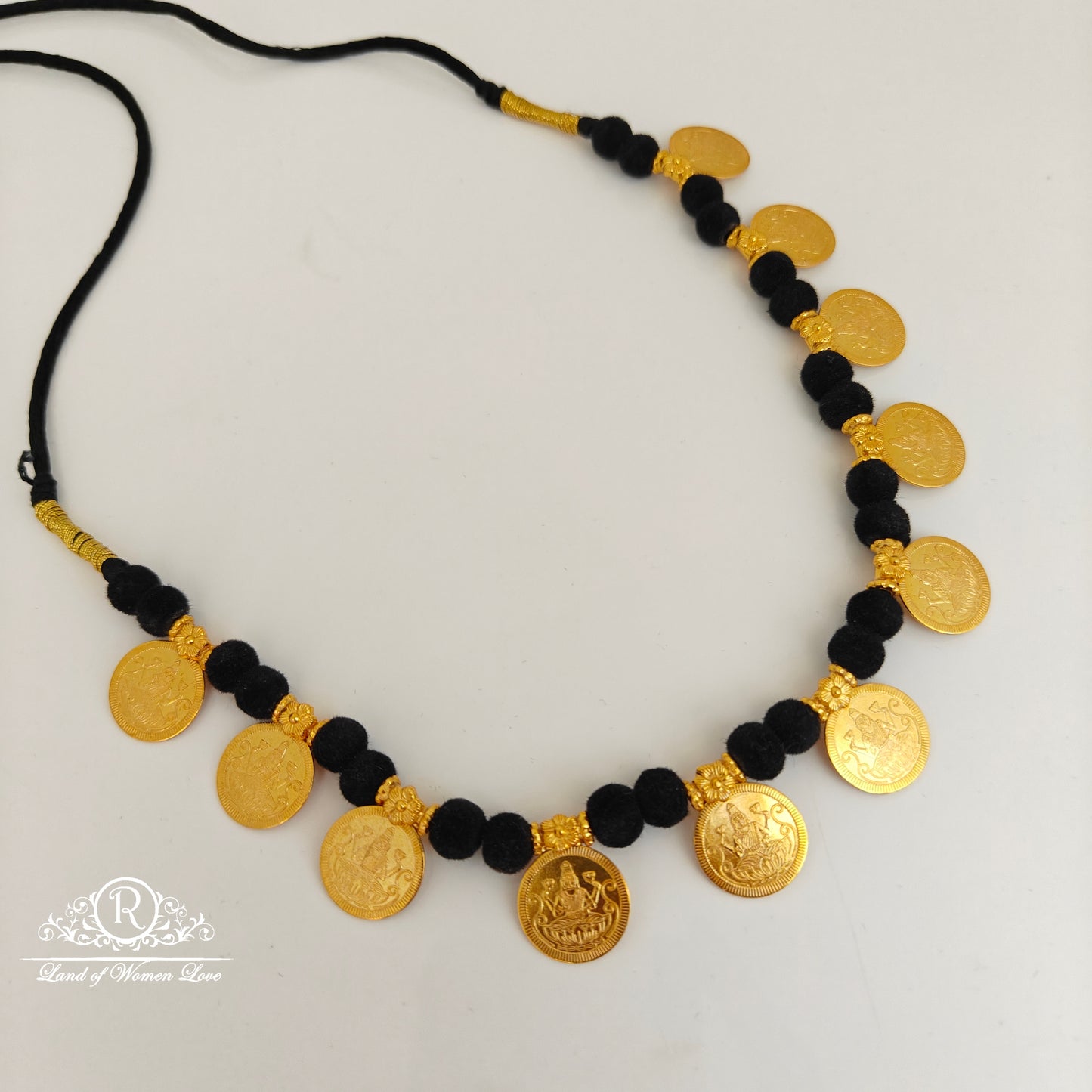 necklace 92.5 silver simple and cute black thread necklace - rcp172 92.5 silver ramala jewelry / ramala collections