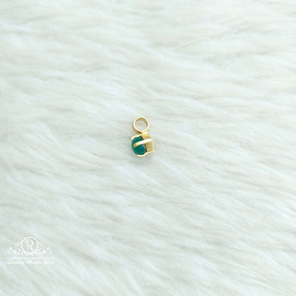 Silver Small Green Stone Locket-SA569