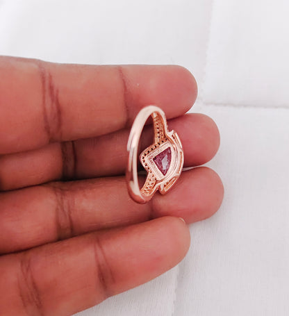 Silver rose gold polish finger Ring design -RCG078