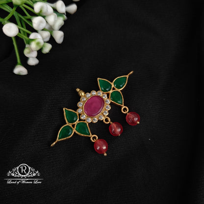 pendant 92.5 silver kundhan mala locket cum chocker pendant with hanging -rcl62-2 92.5 silver ramala jewelry / ramala collections