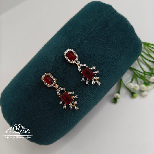 earrings silver diamond finishing ruby earrings ruby 92.5 silver ramala jewelry / ramala collections