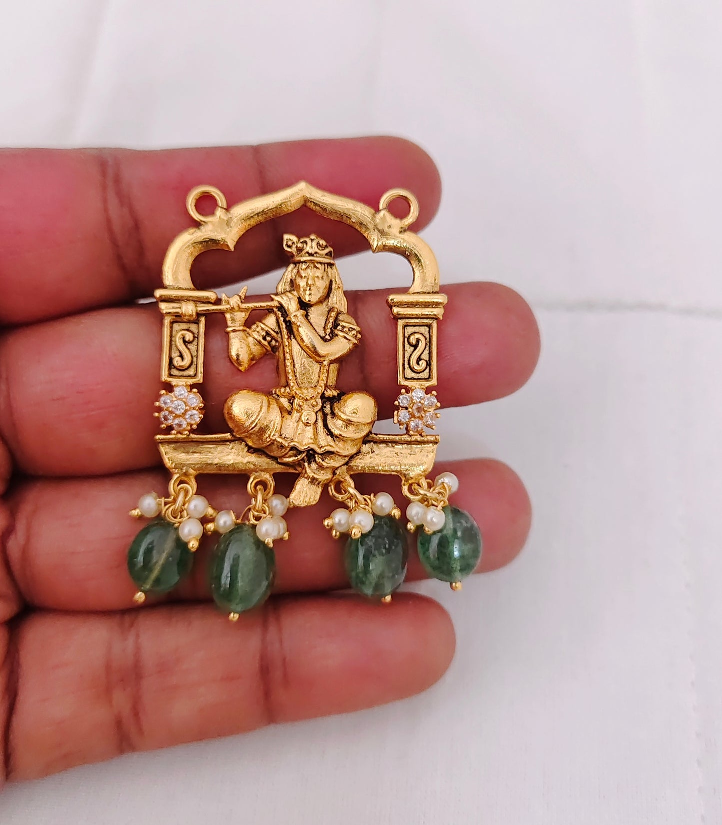 Silver gold polish Krishna pendants -RCD173