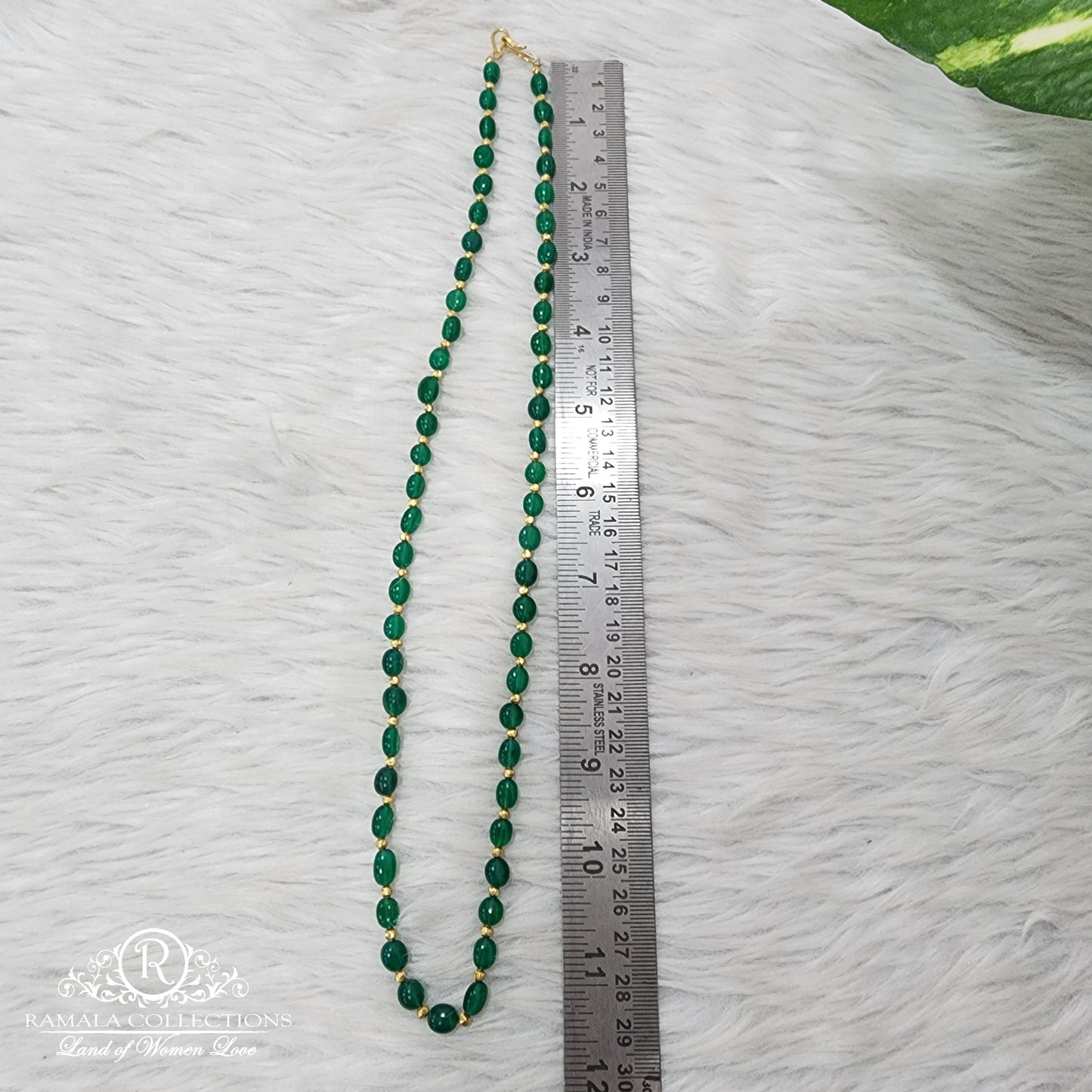 Green Glass Beads Chain-H039