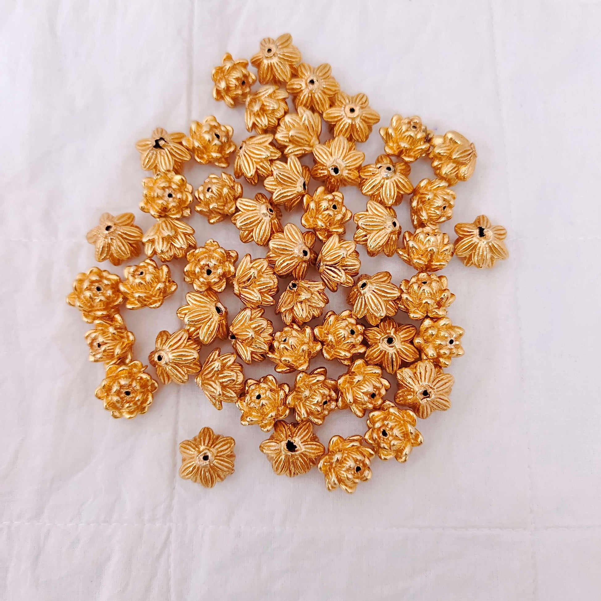 silver gold polish flower balls-rcv214 92.5 silver ramala jewelry / ramala collections