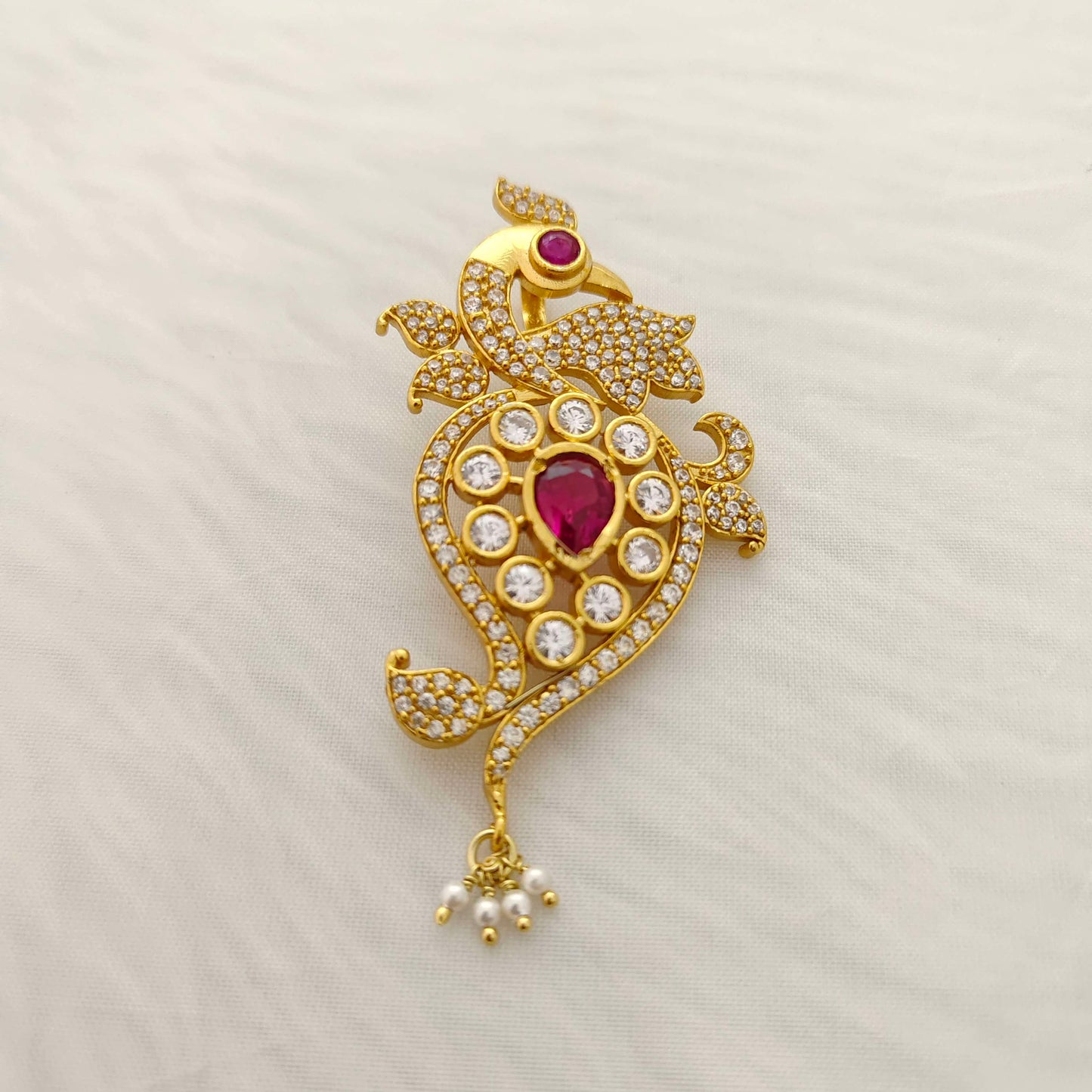 Silver base peacock design pendant -RCC118