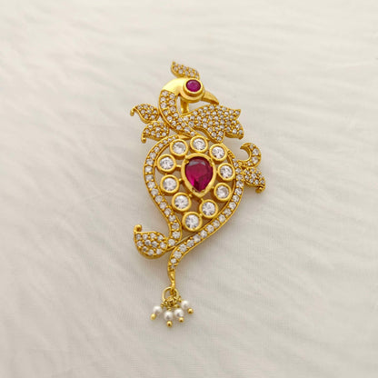 Silver base peacock design pendant -RCC118