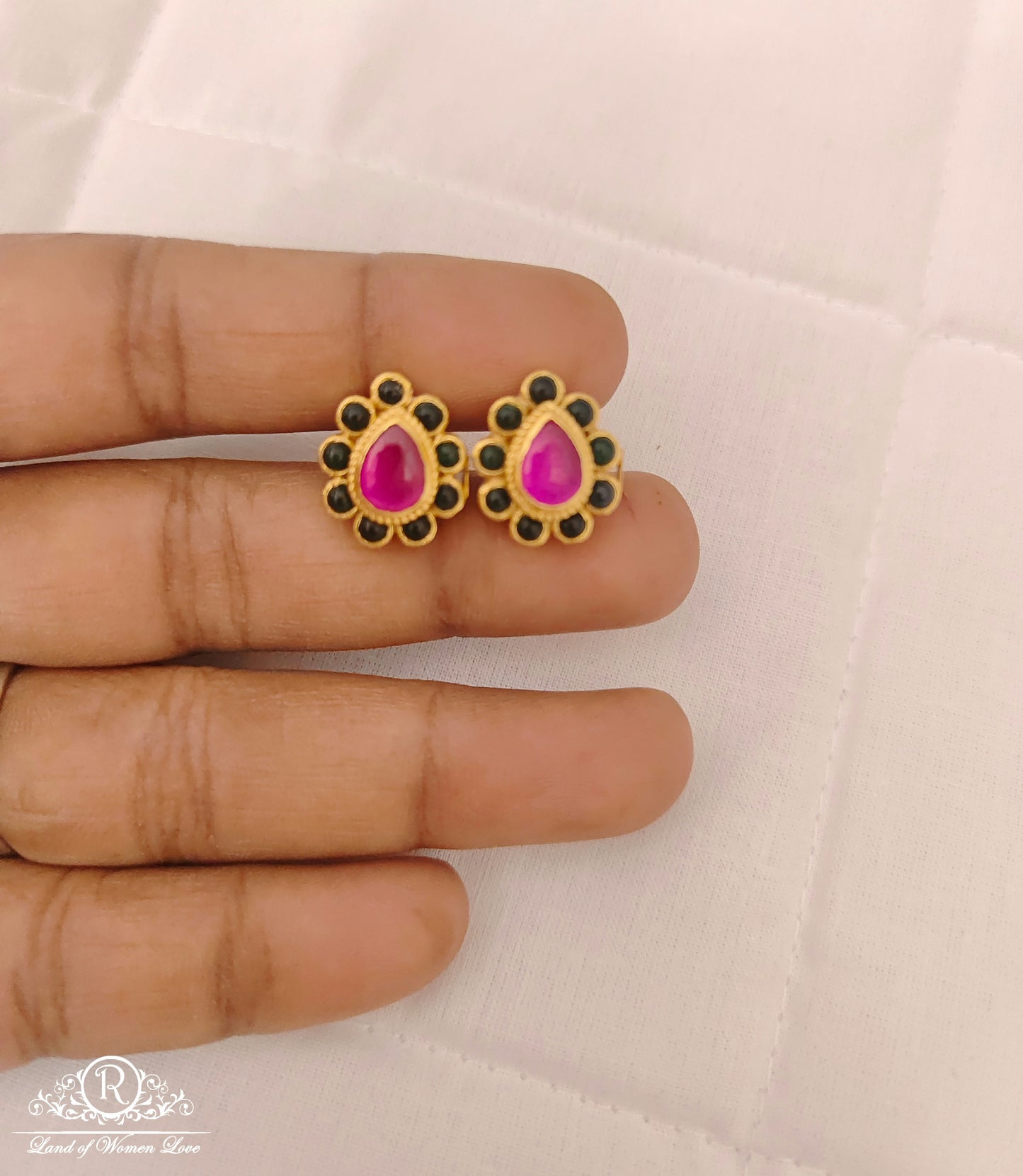 Silver Two In One Design Stud Earrings-H125