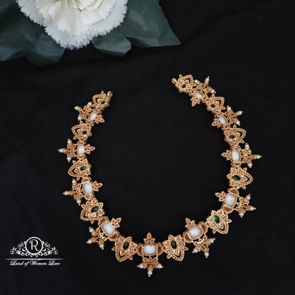 Silver CZ- with Green Stone Necklace-C100