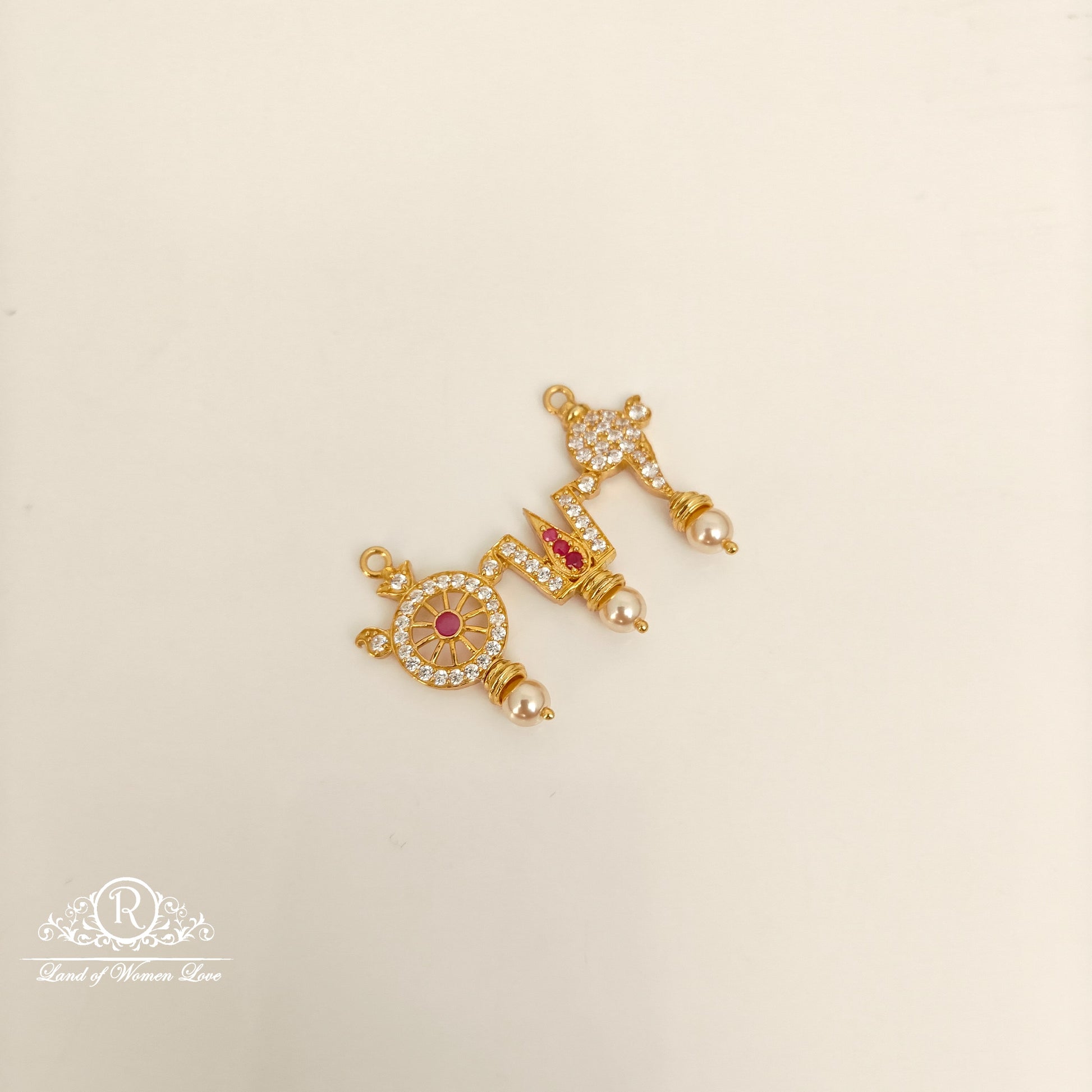 92.5 silver simple and cute shanku chakra mala locket 92.5 silver ramala jewelry / ramala collections