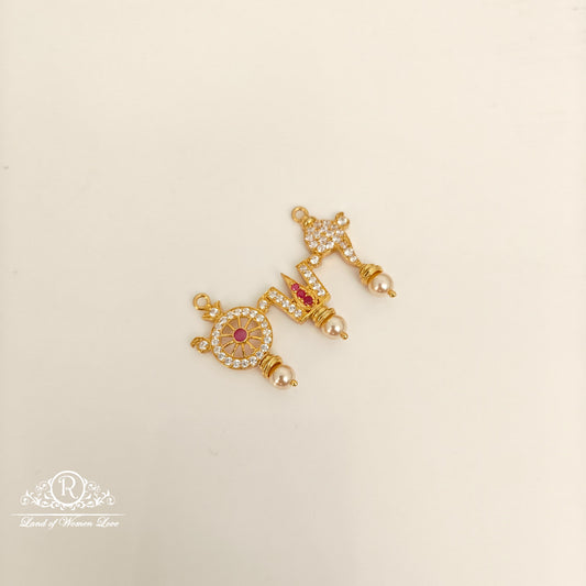 92.5 silver simple and cute shanku chakra mala locket 92.5 silver ramala jewelry / ramala collections