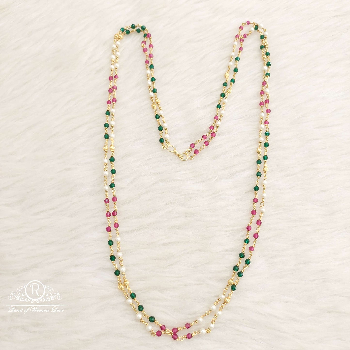 Silver Multicolour Beads Chain-H059