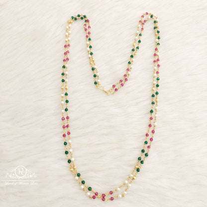 Silver Multicolour Beads Chain-H059