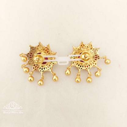 Silver Navaratna Stones Earrings-M220