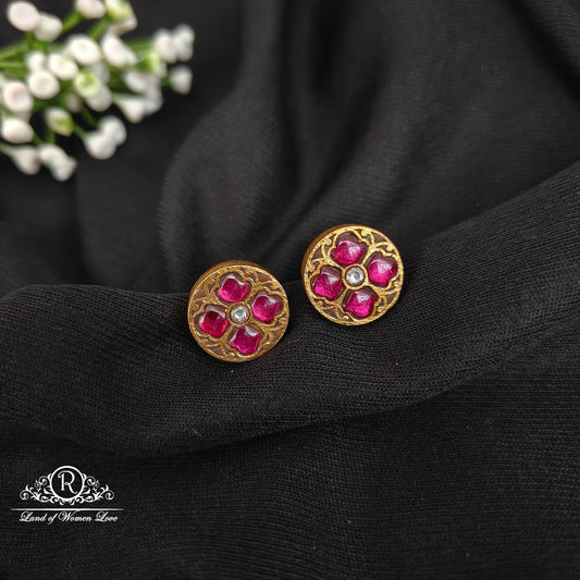 earrings silver kundan earrings-rcm298 kundan 92.5 silver ramala jewelry / ramala collections
