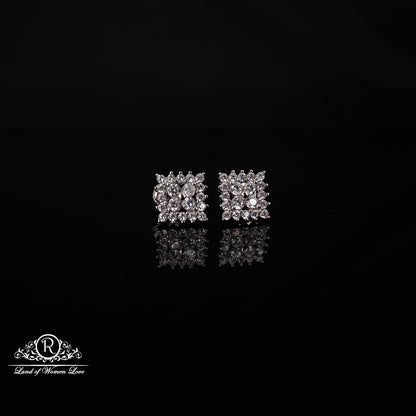 stud silver square cz- stud earrings -rchs39 cz 92.5 silver ramala jewelry / ramala collections