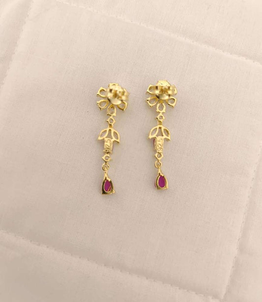 Silver CZ- Stones Earrings-RCES14