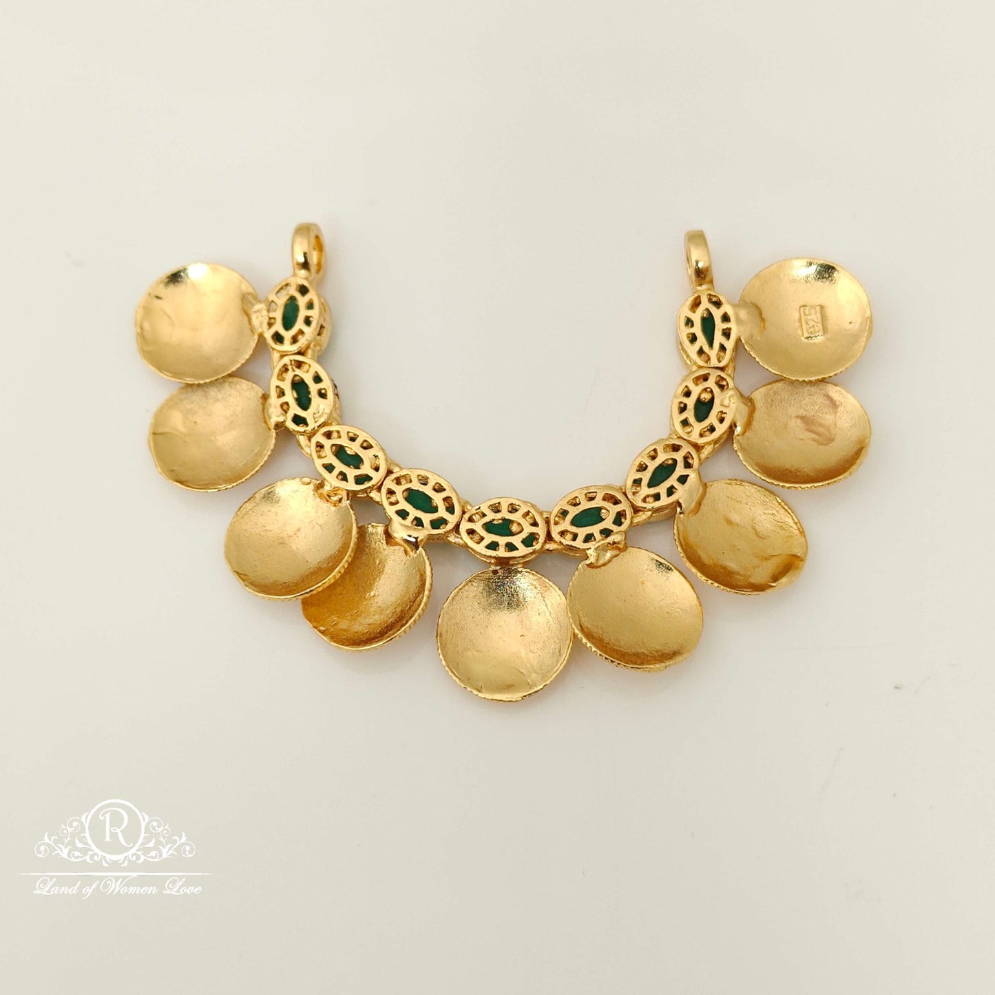 Silver Lakshmi Devi kasula Design Mala Locket -RC87-55P01