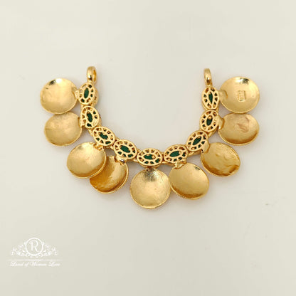 Silver Lakshmi Devi kasula Design Mala Locket -RC87-55P01