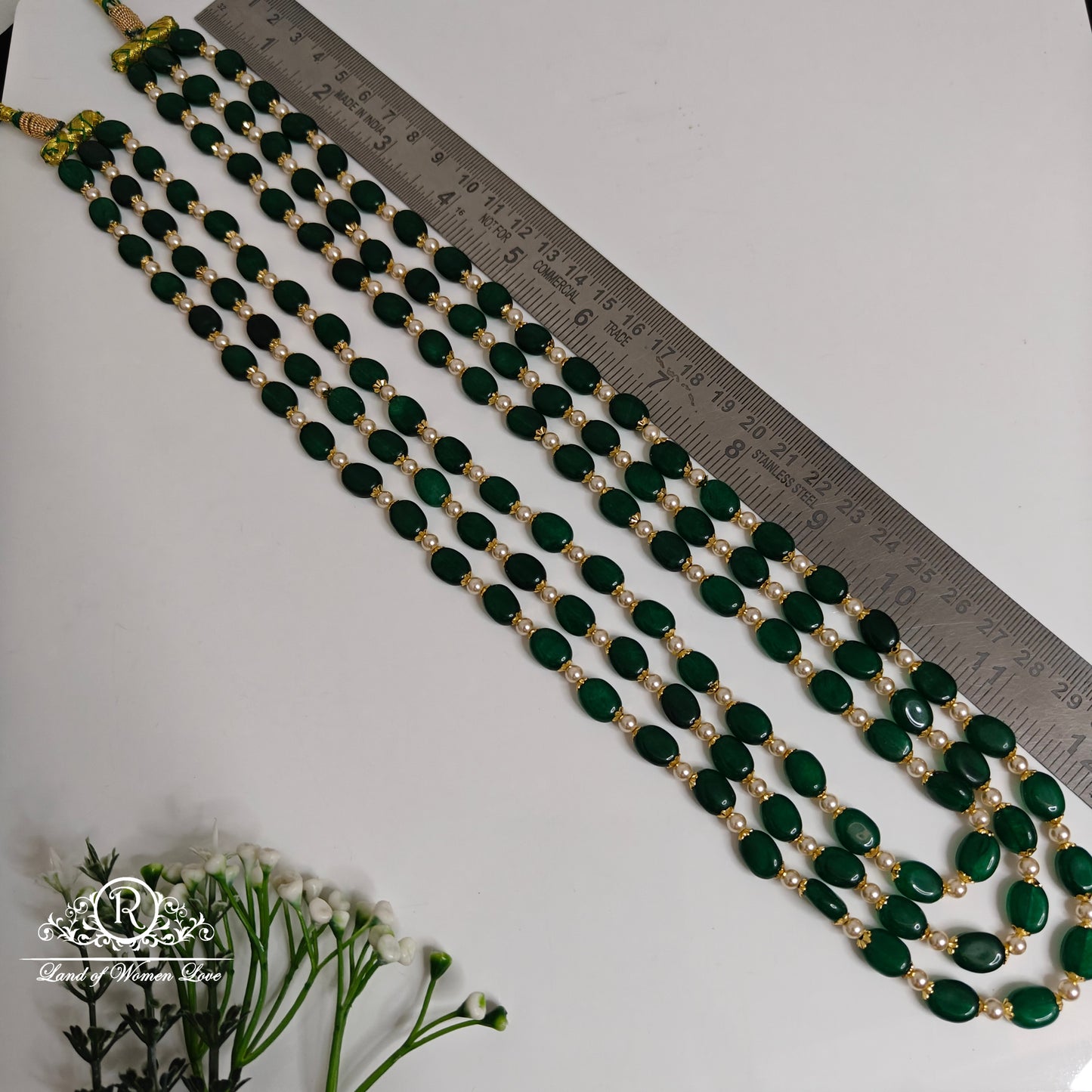 Imitation Fashion Green beads Mala-RCSJ009
