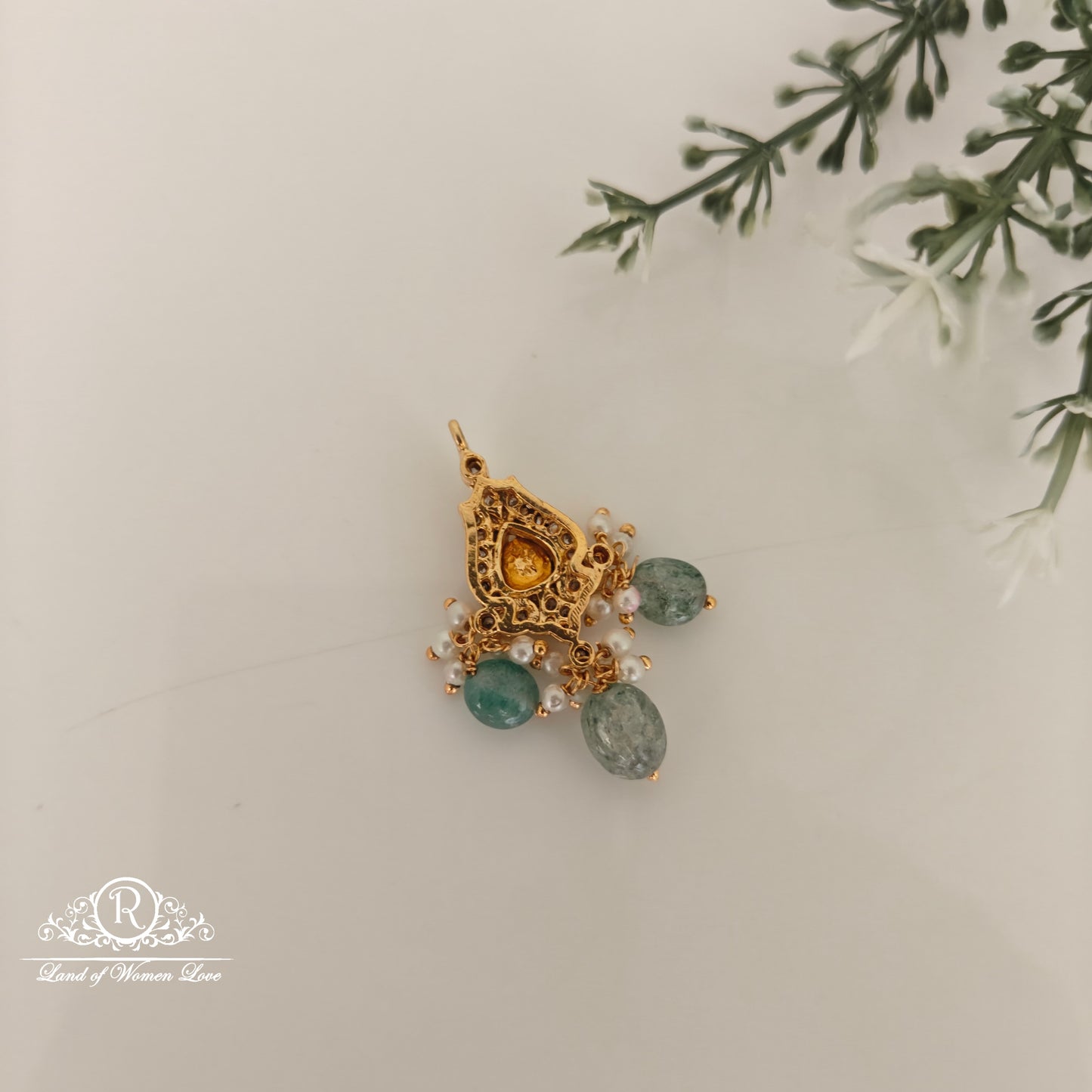 CZ- stones Silver pendant-RCH708