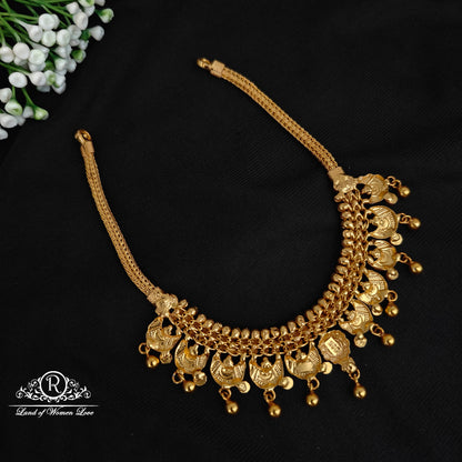 92.5 silver simple & cute  Nakshi finishing necklace with hangings -RCP153