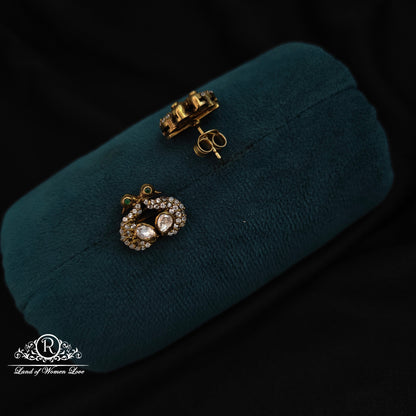 92.5 silver Victorian peacock Studs -RCCP326