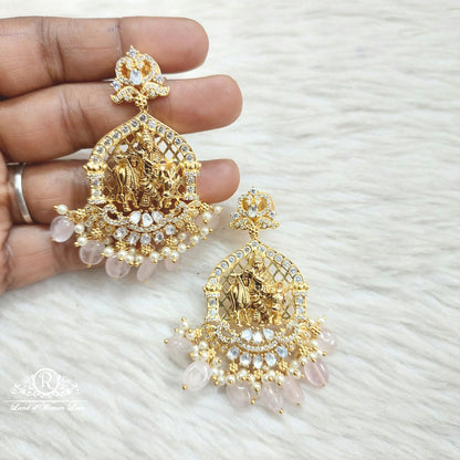 Silver Moissanite CZ- God Krishna Earrings-S804