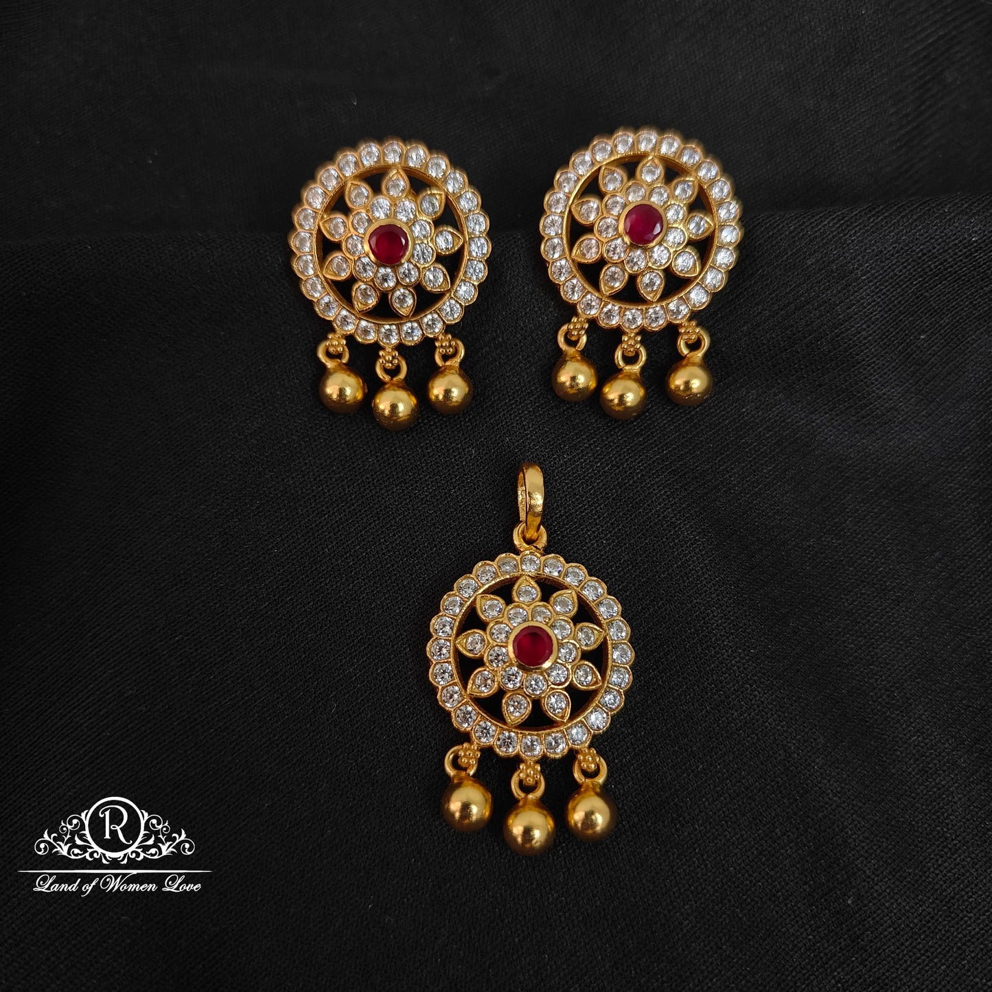 Silver white stone earrings-RCCP281