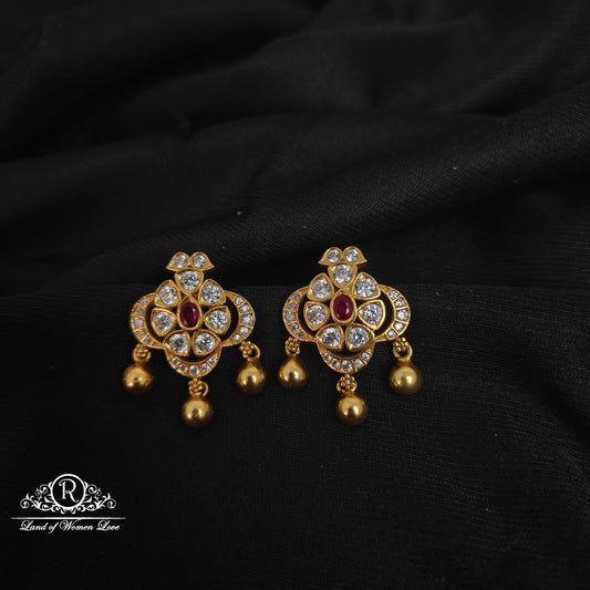 earrings silver white stone earrings -rccp274 92.5 silver ramala jewelry / ramala collections