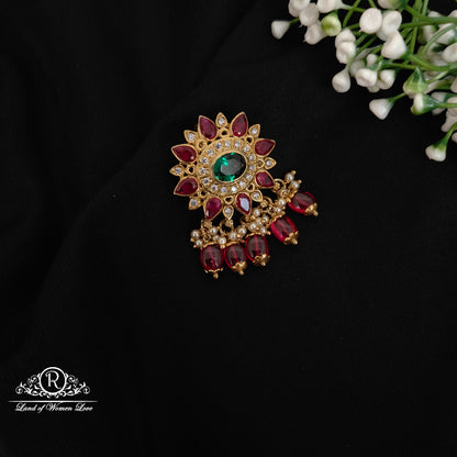 pendant 92.5 silver cz- stones flower design pendant cz 92.5 silver ramala jewelry / ramala collections