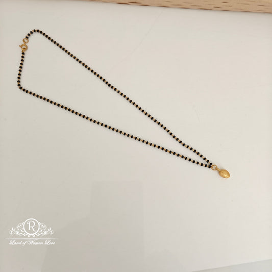 92.5 silver simple and Cute black beads chain with white drop-RCH935