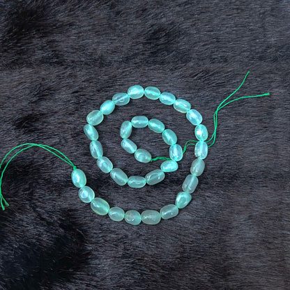 green chalcedony oval gemstone plain hand polished tumble beads-rcmj10 92.5 silver ramala jewelry / ramala collections