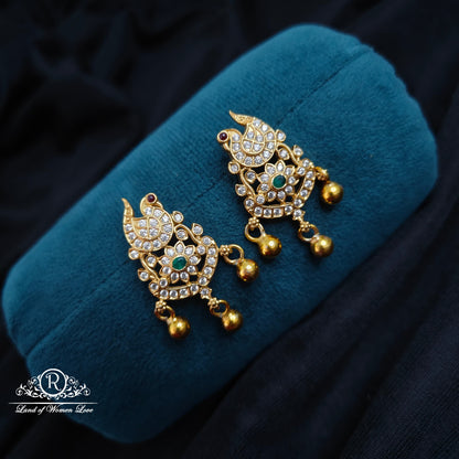 earrings silver peacock earrings-rc89-60m25 92.5 silver ramala jewelry / ramala collections