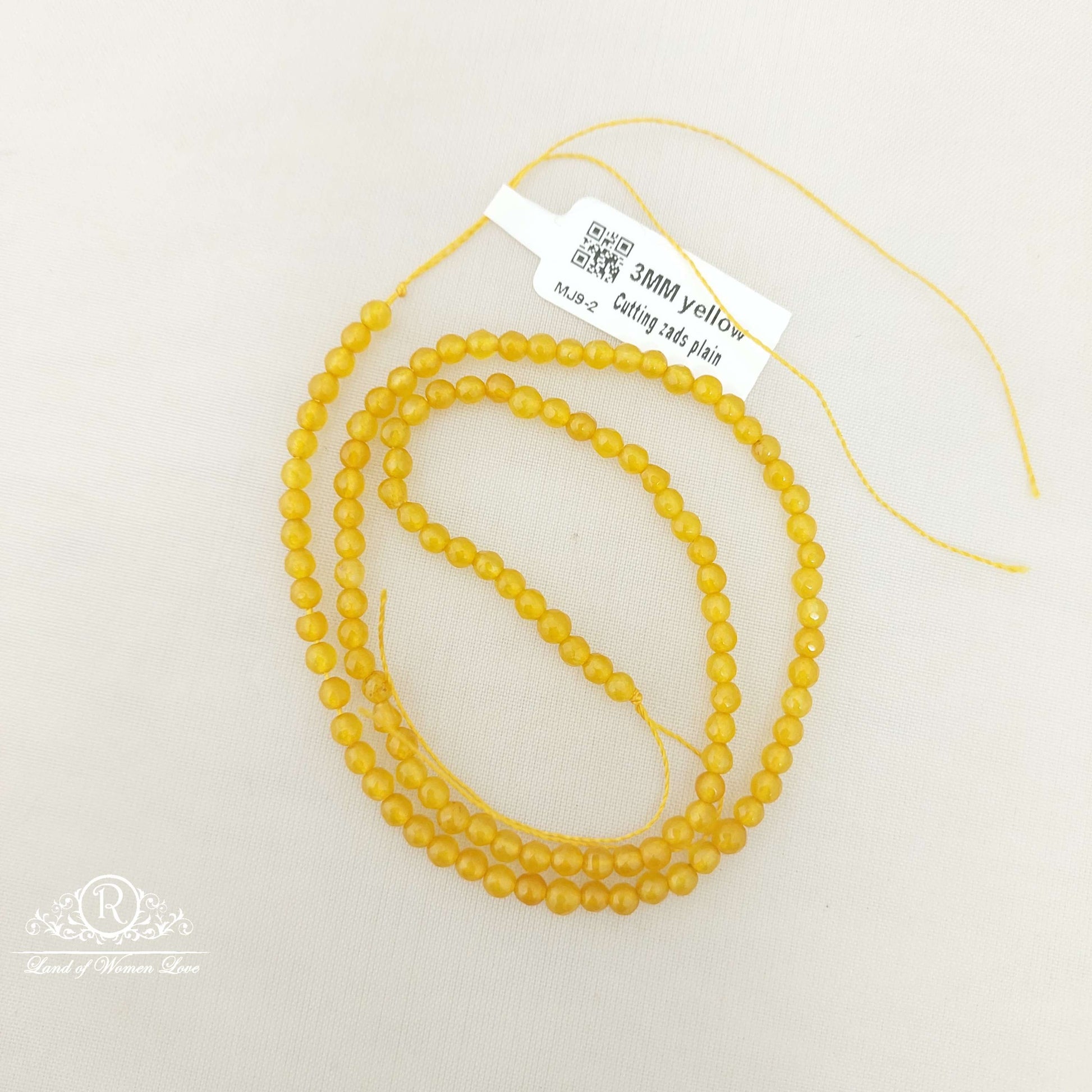 3mm yellow cutting zads plain beads-mj9-2 92.5 silver ramala jewelry / ramala collections