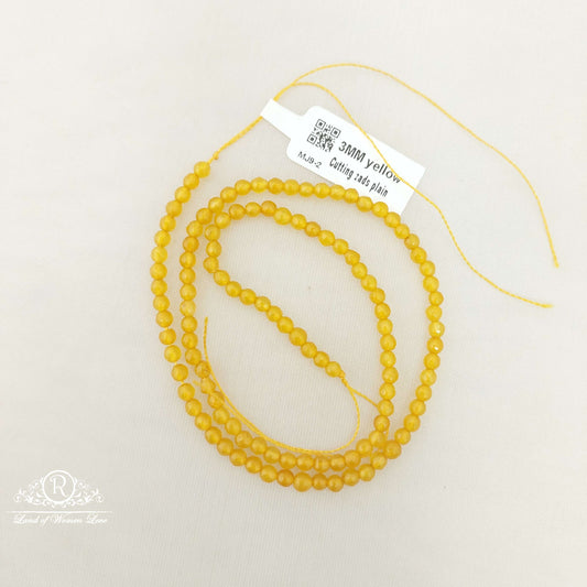 3mm yellow cutting zads plain beads-mj9-2 92.5 silver ramala jewelry / ramala collections