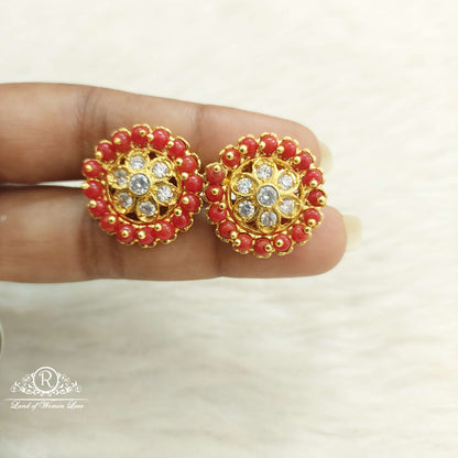earrings silver coral earrings-d019 coral 92.5 silver ramala jewelry / ramala collections