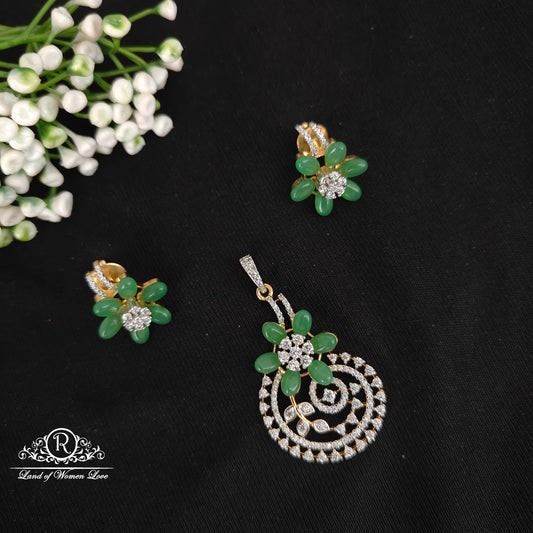 set silver cute and beautiful locket set -rcz65 92.5 silver ramala jewelry / ramala collections