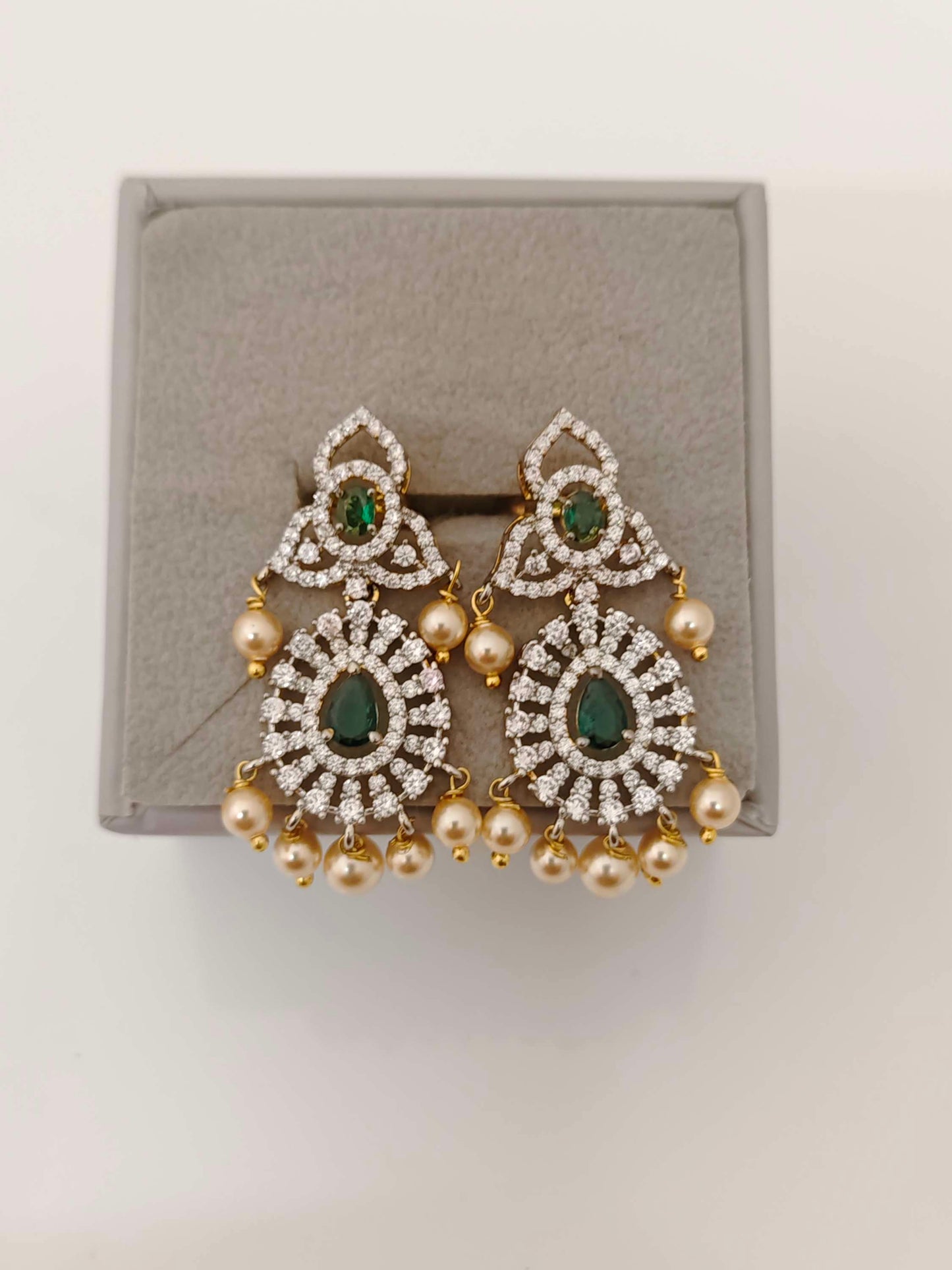 earrings silver pearls hanging design earrings-rch5 92.5 silver ramala jewelry / ramala collections