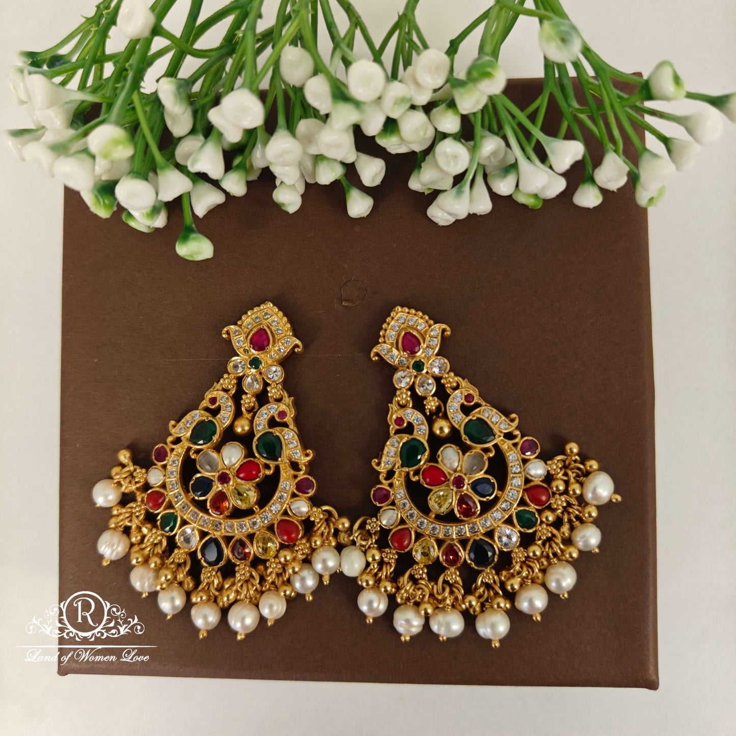 earrings peacock design silver earrings-rc85-70cp112 92.5 silver ramala jewelry / ramala collections