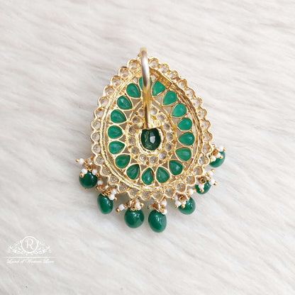 Silver Green Stones Locket-S868