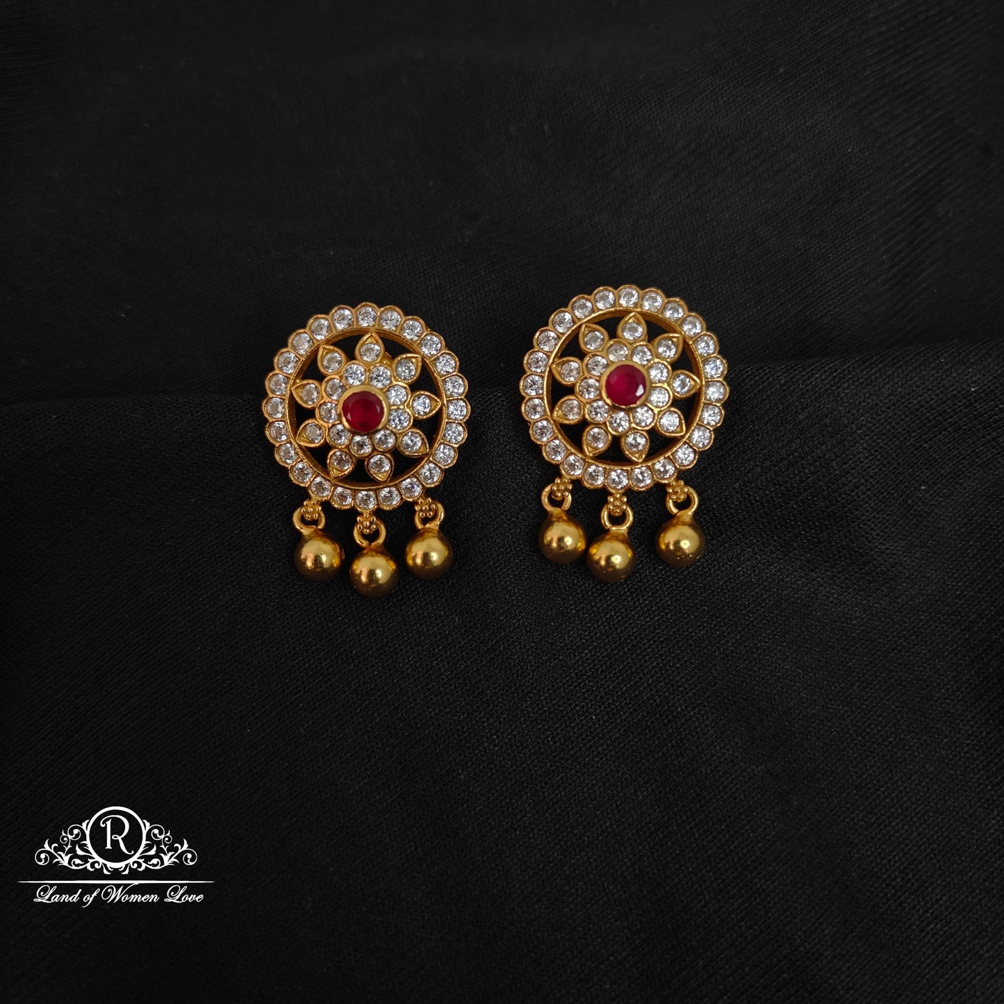 earrings silver white stone earrings-rccp281 ruby 92.5 silver ramala jewelry / ramala collections