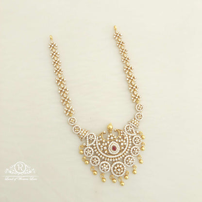 Silver CZ- White Stones Necklace-C097