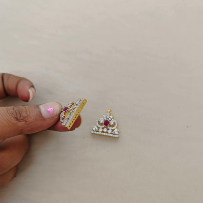 Silver CZ-stone side locket -RCD310