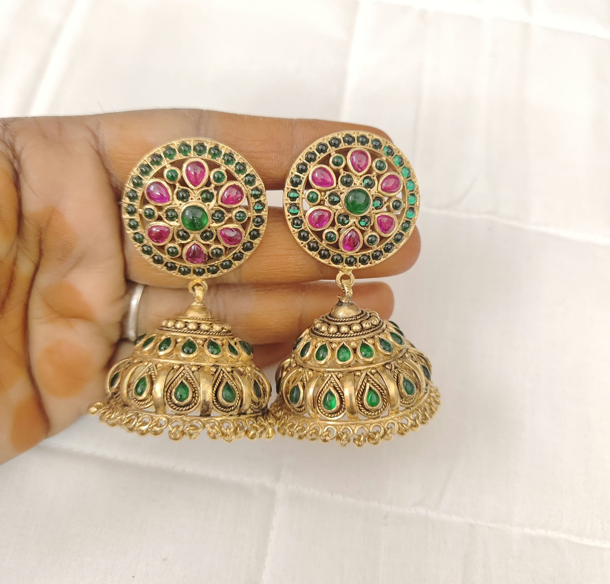 jhumka silver nakshi jhumka earrings-rcv115 92.5 silver ramala jewelry / ramala collections