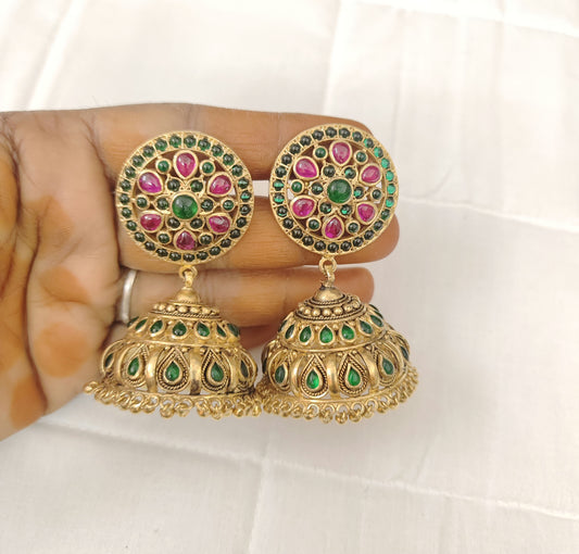jhumka silver nakshi jhumka earrings-rcv115 92.5 silver ramala jewelry / ramala collections
