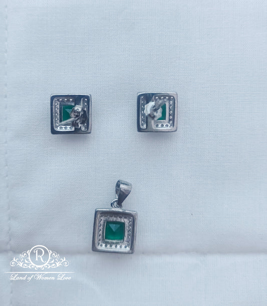 Silver earrings with pendent designs -RCG014