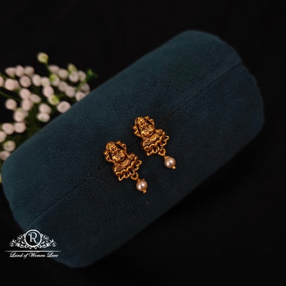 earrings silver lakshmi devi design earrings -rcns054 92.5 silver ramala jewelry / ramala collections